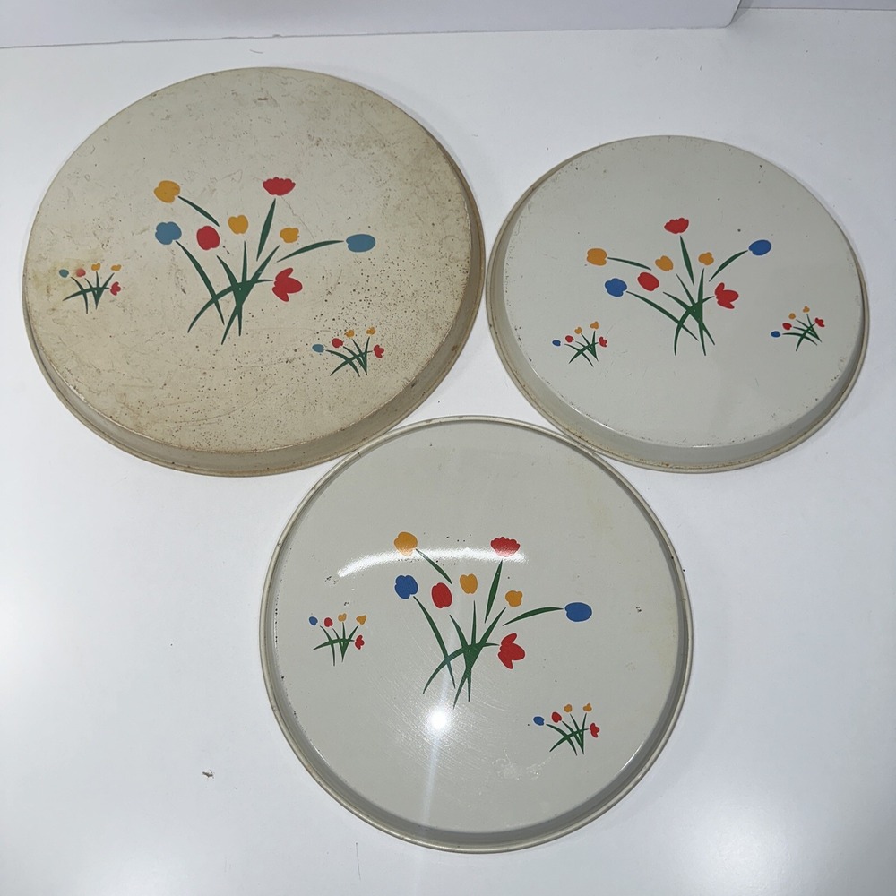 3 Vintage‎ MCM Walmart 1950's Stovetop Covers Tulip